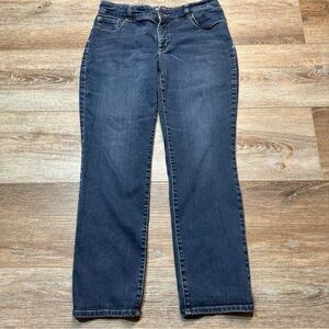 Chico's Dark Blue Straight Leg Jeans 2 short